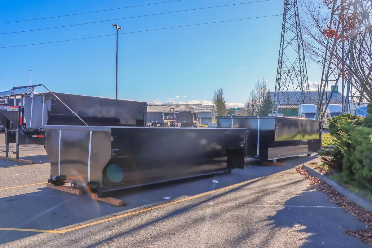 Roll-off dumpster ready for waste disposal at job site for 10 Yard Dumpster Rental in Bountiful